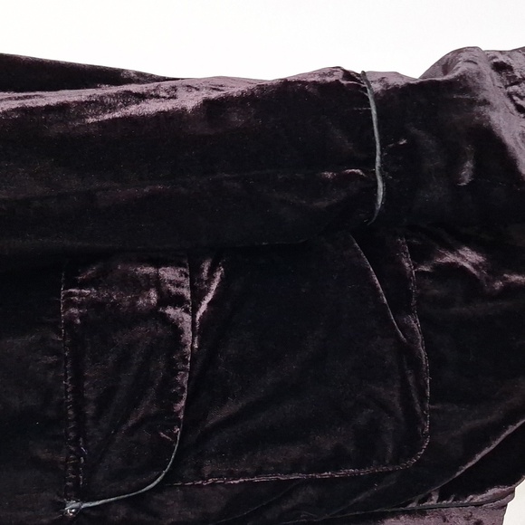 Amaryllis Dark Purple Velvet Romantic Whimsigoth Single Lapel Blazer Jacket XS - Picture 7 of 16